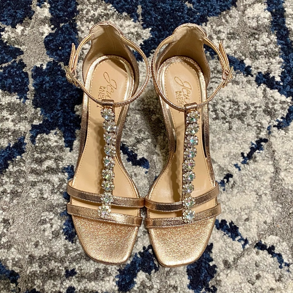 Bagdley mischka rose gold farida sandals